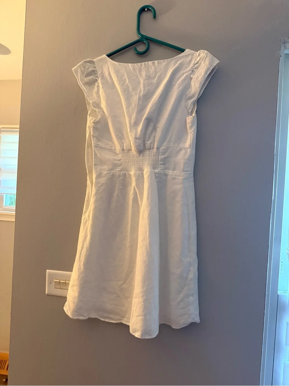 Banana Republic White V-Neck Cap Sleeve Dress - Picture 2 of 8